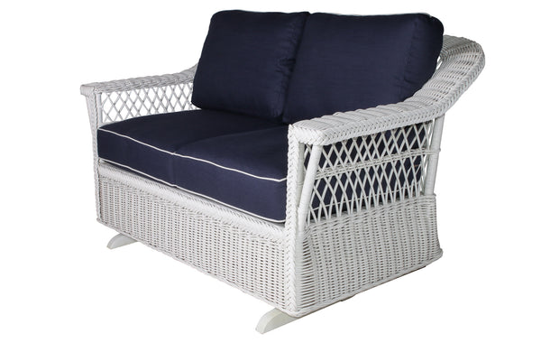 Bar Harbor Gliding Love Seat White