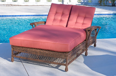 Bar Harbor Outdoor Double Chaise w/adj back